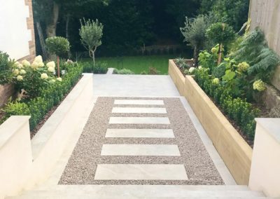 Stepped garden design in Sevenoaks