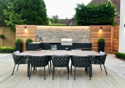 Outdoor kitchen and barbecue garden design
