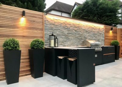 Outdoor kitchen and barbecue garden design in Kent